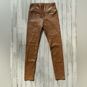 Bagatelle Faux Leather Leggings Brown High Rise Pull On Pants Size Small